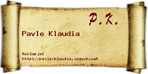 Pavle Klaudia névjegykártya